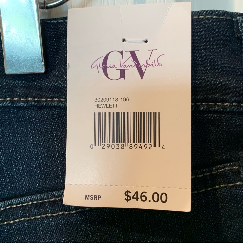 GV GLORIA VANDERBILT Women’s Capri Skimmer Jeans 10 Average NWT - Picture 11 of 13